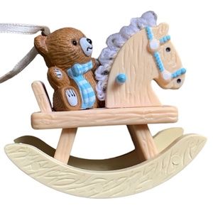 Vintage Teddy Bear Rocking Horse Ornament